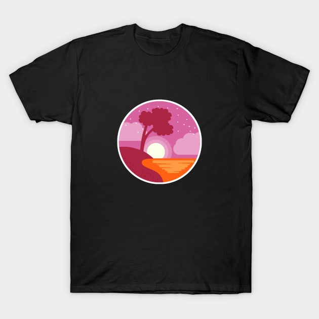 Summer Landscape in Night T-Shirt by DMJPRINT